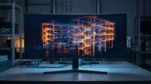 Scan to BIM – Punktwolken-Visualisierung eines Bestandsgebäudes auf Profi-Monitor